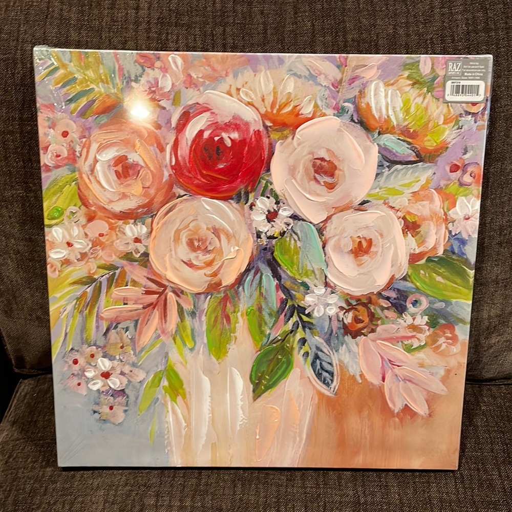 Painted Canvas - Flower Vase 15.75” x 15.75”